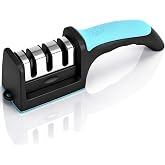 VYKTRIY Premium 3-Stage Knife Sharpener | Professional Repair, Restore &amp; Polish for Kitchen Knives, Razor Sharp in Seconds, with Ergonomic Grip for Perfect Control