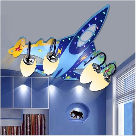 Amazon Co Jp Xiaoyan シーリングランプ子供部屋 Ledカラフルなランプビーズクリエイティブ漫画飛行機目女の子男の子寝室ランプ照明ランプ3セグメントモード Color 4 Bulbs ホーム キッチン