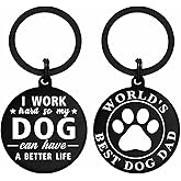 Mataly Dog Dad Mom Gifts Keychain, Christmas for Dog Dad Mom Birthday, I Work Hard So My Dogs, Dogs Lovers Gift for Men Women