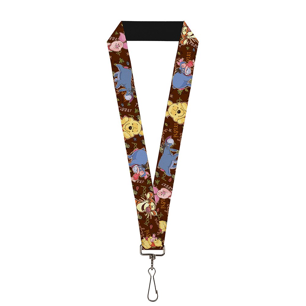 Buckle Down Lanyard-1.0-Winnie The Pooh Character Poses, Multicolor, One size