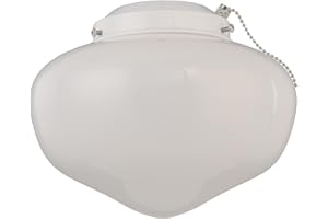 Westinghouse 7785300 LED Schoolhouse Indoor/Outdoor Ceiling Fan Light Kit, White Finish with White Opal Glass