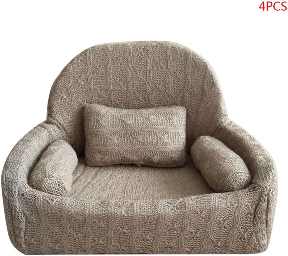 Kenrtuers 4 Pcs/Set Newborn Photography Props, Chair Decoration, Baby Posing Sofa Pillow Set