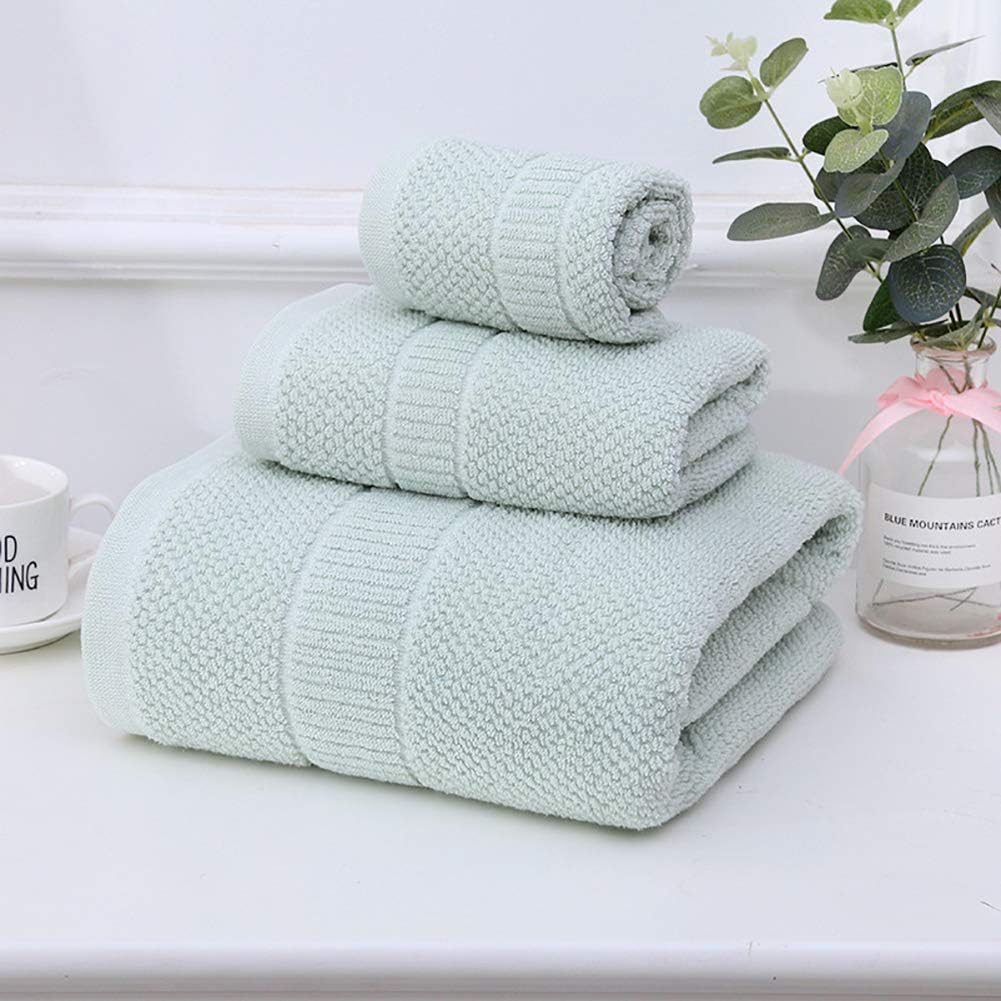 Set De 3 Serviettes De Bain 100% Coton 35x75cm - Douces Et Absorbantes - Multi-couleurs
