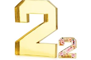 CARDOBIR 10" Cardboard Number,Paper Mache Numbers,Cardboard Numbers For Charcuterie,Decorative Gift Box Number Tray For Food(2,gold)