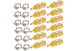 Milosline Industrial Air Coupling,1/4" Hose Barb,1/4" Basic Flow Quick Connect Air Coupler、Max Inlet Pressure 300 PSI Brass Air Compressor Accessories Fitting- 24 Pieces