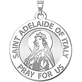 PicturesOnGold.com Saint Adelaide of Italy Religious Medal - - 2/3 Inch Size of Dime, Sterling Silver
