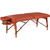 Master Massage 31" Santana Pro Portable Massage Table Package, Memory Foam Cushioning, Reiki Leg Panels, Mountain Red- Tattoo Table- Spa Bed- Folding Massage Table- Facial Bed