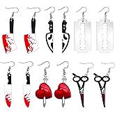 Knife Drop Dangle Earrings for Women Goth Acrylic Dagger Earrings Halloween Earring for Women Halloween Party Jewelry