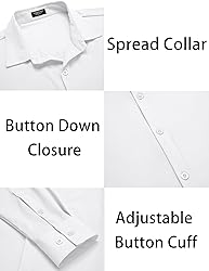 COOFANDY Men's Slim Fit Dress Shirt Wrinkle Free