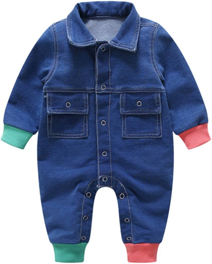 JiAmy Baby Denim Romper Jumpsuit Cotton Onesies Boys Girls Outfits for 012 Months Amazon.ca