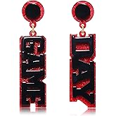 Game Day Earrings for Women, Acrylic Football Earrings Game Day Accessories Team Sports Fan Earrings Football Team Gifts