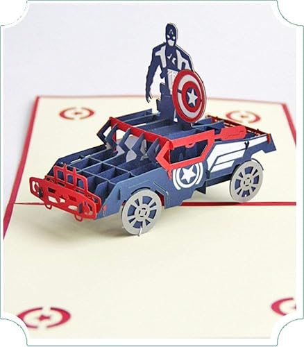Biglietti Di Natale Handmade.Bc Worldwide Ltd Handmade Capitan America 3d Pop Up Biglietto Di Auguri Di Compleanno Di Natale
