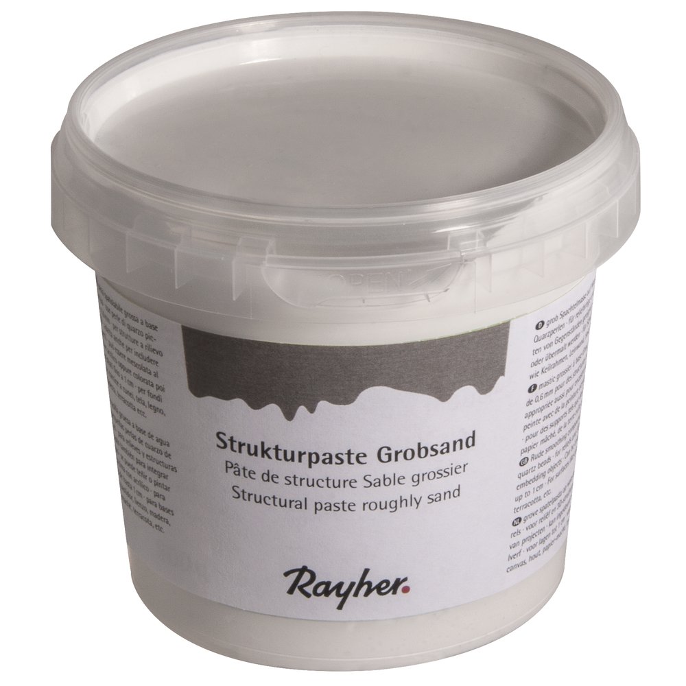 Rayher Structure Paste for Crafting and Painting, Coarse Modelling Paste for Stencils and Canvas, White, 500g