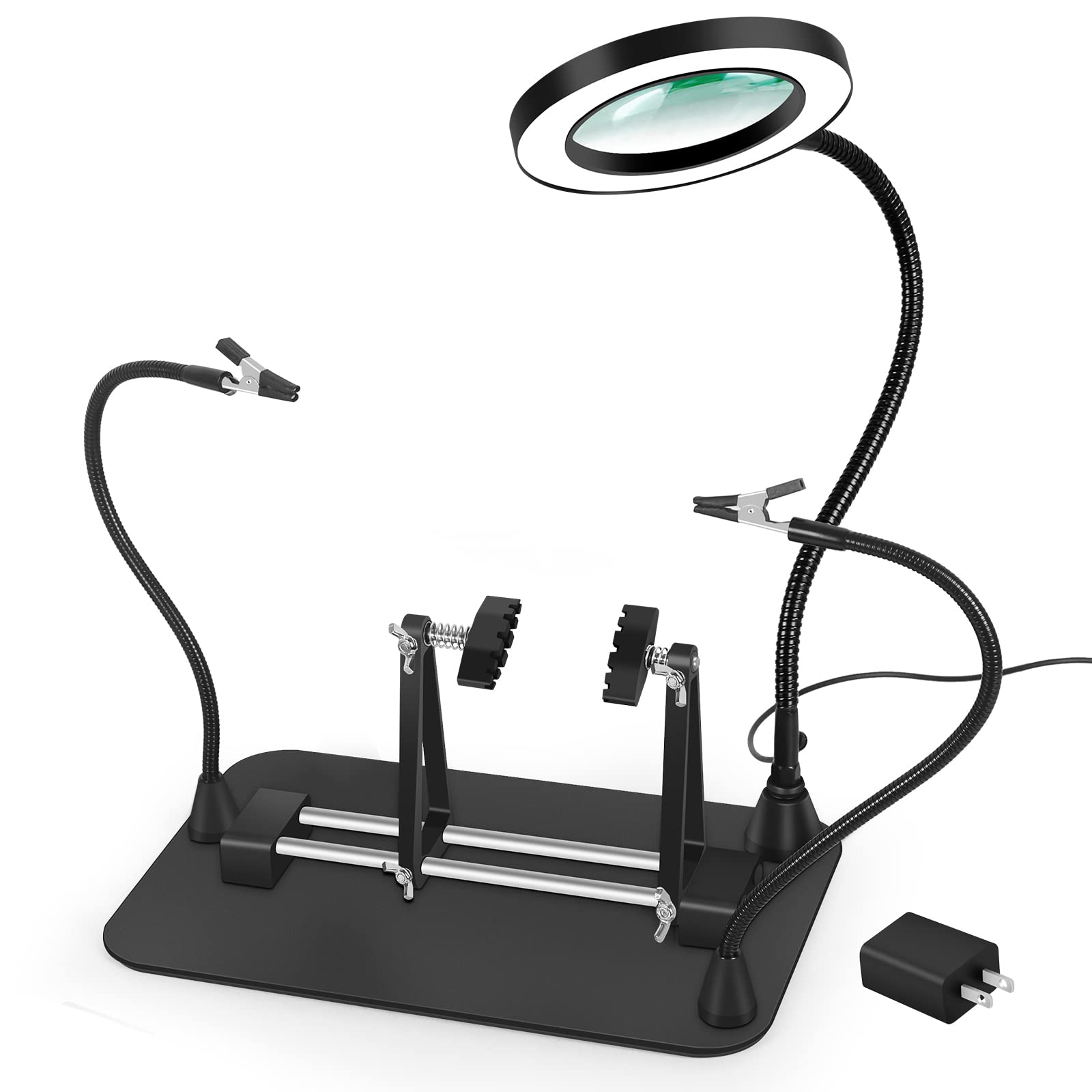 Helping Hands Soldering Station, Magnifying Glass With Adjustable LED ...