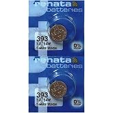 Renata 393 SR754W Batteries - 1.55V Silver Oxide 393 Watch Battery (2 Count)