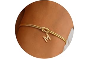 RMMD Initial Bracelet for Women, 18K Gold Plated Knot Bracelet Letter Initial Bracelet Gold Bracelet for Women Dainty Gold Bracelet Jewelry Christmas Gifts for Women Teen Girls Gifts Trendy Stuff