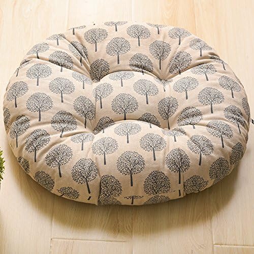 WDZA Round Cushion Office Padded Linen Pad, 50X50Cm, A