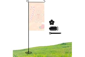 ESTTOP Heavy-Duty 4-Prong Garden Flag Pole Holder Stand – Weatherproof Outdoor Garden & Yard Flag Base for 12x18 Inch House Flags, Ground Flagpole Stand for All-Season Decoration(Flag Not Include)