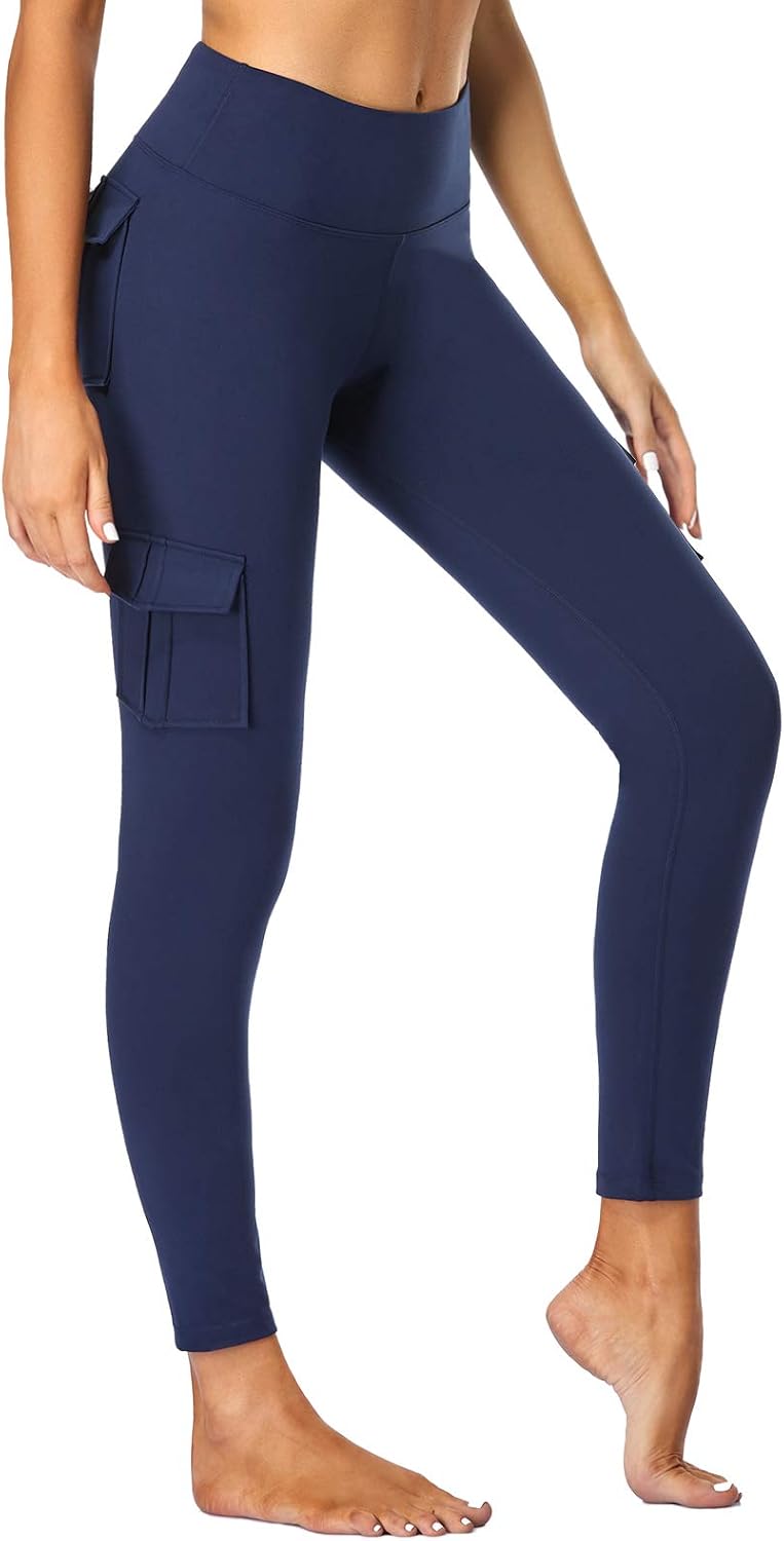 thumbnail image 2 of SEVEGO Women's Extra Long Yoga Leggings - Over The Heel Stacked Pants With Pockets 2 of 10