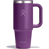 Hydro Flask Coffee Travel Tumbler Mug – Insulated Stainless Steel, Leak Resistant Hot & Iced Coffee Cup 24 Oz Beachplum Purple