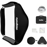 Godox 32x32 inches / 80x80cm Portable Foldable Studio Flash Softbox Diffuser kit with Bowens Mount Speedring and Carrying Case for Portraits,Product Photography and Video Shooting with USB LED
