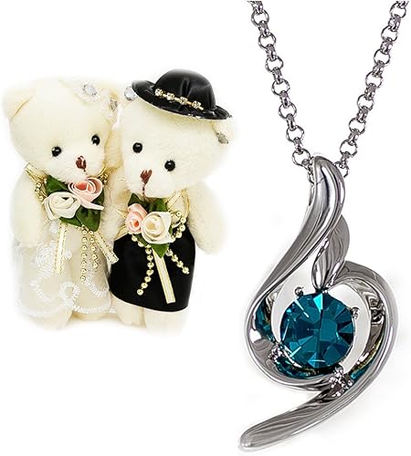 Amazon デバリエ Y441 Blu 12月誕生日プレゼント女性 人気 彼女 ラッピング付 誕生石 ネックレス レディース セット品 ﾍﾟｱｸﾞﾏ1組 ｱｸｾ1組 ブルージルコン ネックレス 通販