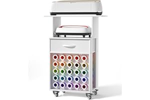 ZEFINOT Rolling Craft Storage Cart for Cricut,Crafting Cabinet Workstation with 25 Vinyl Roll Holders,Organizer and Storage Cart for Cricut Machine,Craft Cart and Storage Table for Craft Room&Home&Office