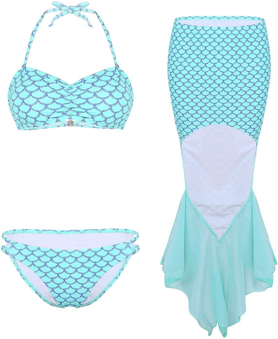 Alvivi Women Adults Mermaid Tail Swimmable Bikini Set Swimwear Swimsuit Costume