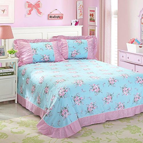 cotton Korean lace sheets/Single and double garden printed sheets-C 250x270cm(98x106inch)