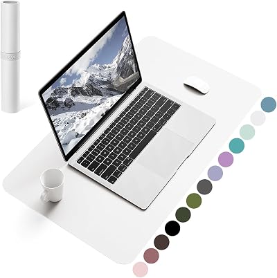 YSAGi Non-Slip Desk Pad Waterproof PVC Leather 60x35 cm White