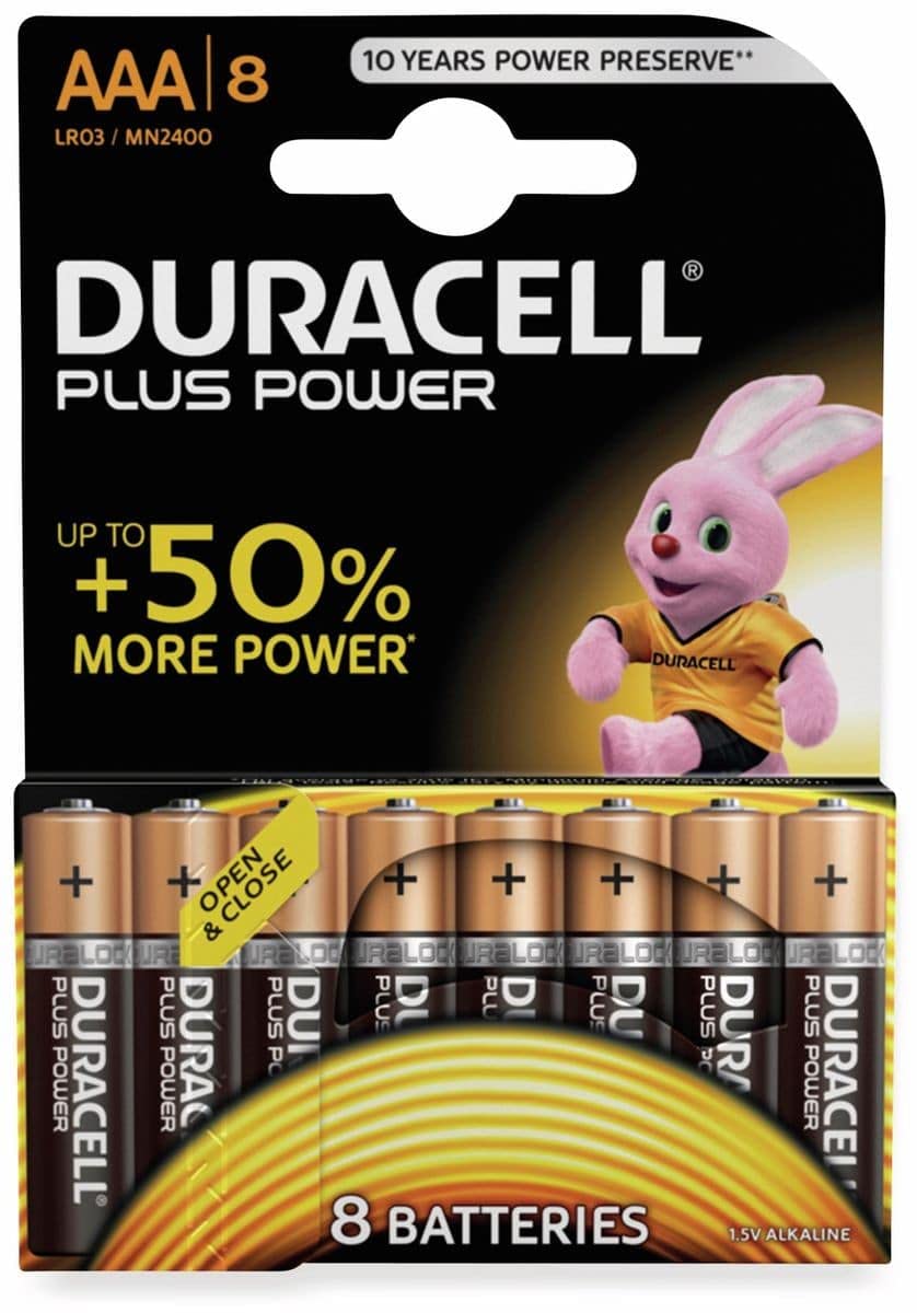 Duracell Alkaline Plus Power AAA Battery 8 Batteries