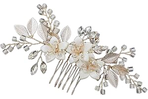 Bridal wedding hair comb, ladies' floral leaf hair accessory, bridal bridesmaid hair vine crystal hair accessory