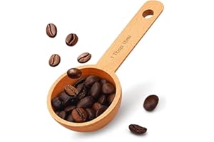 CISHNOU Beech Wooden Coffee Scoop - 15ml Tablespoon Measuring Spoon for Coffee Grounds, Whole Beans, or Tea - Home Kitchen Accessories (1 Pack)