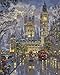 YEESAM ART Paint by Number Kits for Adults Kids Christmas Gifts - Romantic Street Evening Scene 16x20 inch Linen Canvas