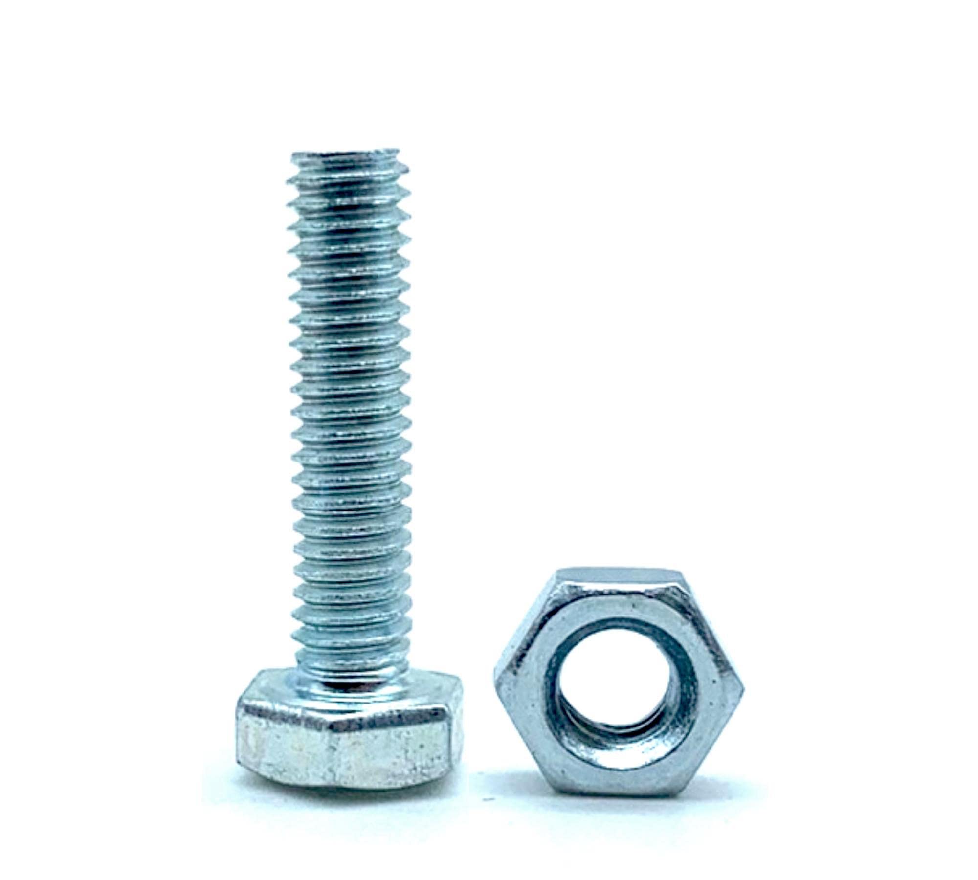 DOJA Barcelona | M6 Bolt and Nut | 40 Hexagonal Head Screws with 40 Hexagonal Nuts | M6 x 60 mm | Galvanised Steel | Bolts and Nuts for Service Screws, Hexagonal Head Metal Screws