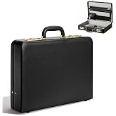 LOCKCURX Briefcases for Men, Anti-Theft Dual Lock Briefcase, 16 Inch Laptop | Water Resistant Faux Leather, Secure Storage for Laptop, Files &amp; Documents, Ideal for Office, Meetings &amp; Business Trips-Black