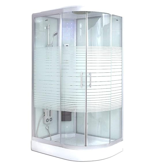 Home Deluxe - Dampfdusche - White Pearl rechts - Maße: 120 x 80 x 220 cm - inkl. komplettem Zubehör