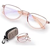 ZESAKER Folding Reading Glasses for Women Men Portable Blue Light Readers Compact Reading Eyeglasses with Zipper Case