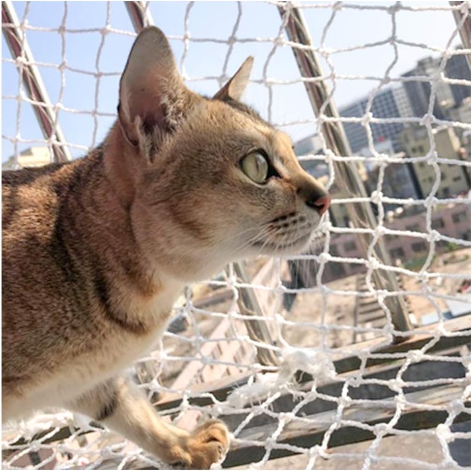 Amazon Co Jp ペットネット 猫保護バルコニー階段落下防止ネット ホワイトナイロンロープカバーネット 猫安全ネット保護バリア装飾直径6mm スポーツ アウトドア