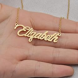 Aoloshow Elizabeth Name Necklace Initial Letter
