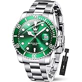 OLEVS Luxury Watches for Men Big Face Stainless Steel Business Dress Analog Quartz Watch with Day Waterproof Luminous Mens Wrist Watch