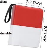Koomduk 400 Card Binder Red Extra Large Trading Card Album Holder with Zipper view 4