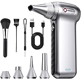 Cordless Electric Air Duster 125,000 RPM - Rechargeable Compressed Air Blower for PC, Keyboard, Electronics, Car & Home Cleaning - Includes 5 Nozzle