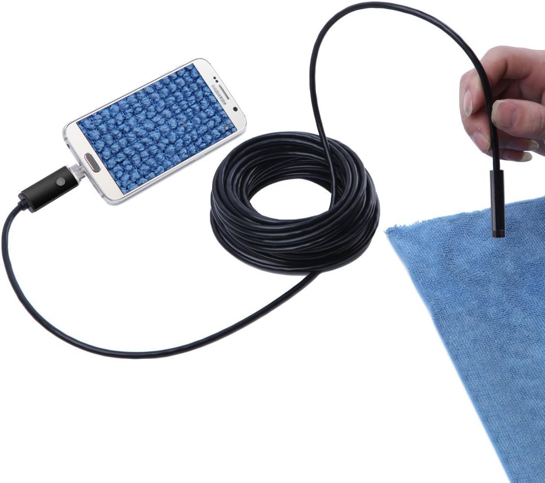 JINGLESZCN Mini 2in1 USB Android 7mm Lens 2m 5m 10m Endoscope Cam Inspection Snake Camera Waterproof Endoskop Snake Cam Night (2m)