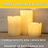 Festive Lights Real Wax LED Pillar Candles Set of 3 Warm White Flicker view 3
