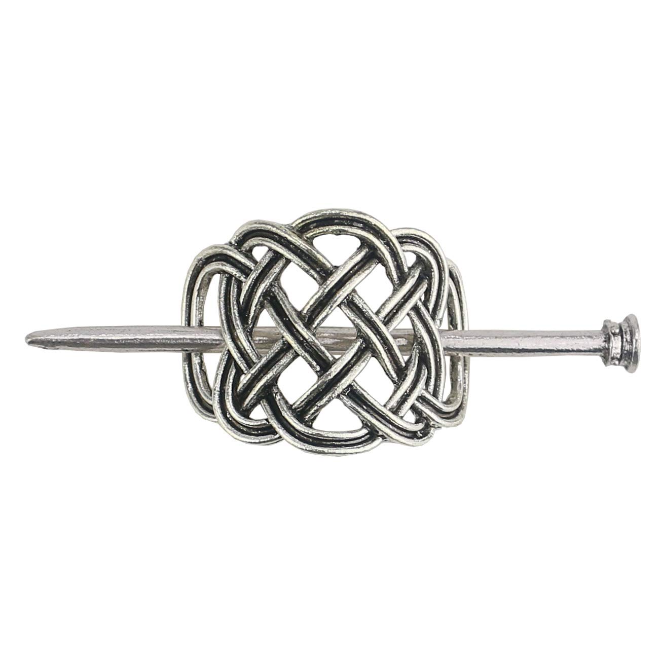 Tinsow 2 Pcs Silver Celtic Hair Slide Hairpins Hair Accessories Hair Clips, Creative Hair Barrette Minimalist Hair Claw Hair Pin Hair Accessories for Women (Style C H) : Beauty