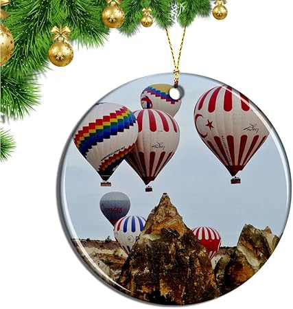 Immagini Fate Di Natale.Hqiyaols Ornament Mongolfiera Goreme Dei Camini Delle Fate Della Turchia Ornamenti Natale Foglio Ceramica Souvenir Ornamento Regalo Amazon It Casa E Cucina