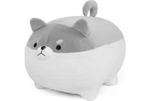 OurHonor 19.7" Shiba Inu Plush, Soft Corgi Plushies Adorable Throw Pillow, Cute Puppy Anime Dog Stuffed Animals Gifts for Girls Boys Kids (Gray)