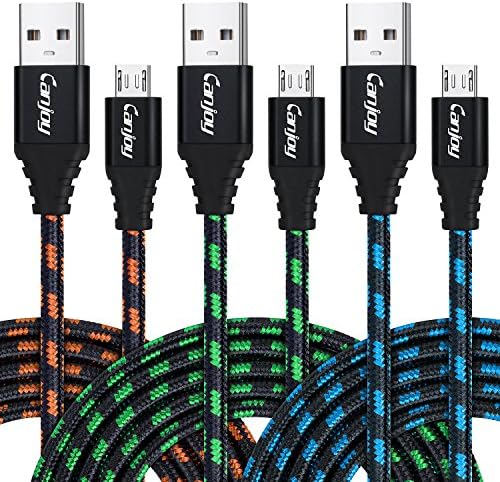 Micro USB Cable,Canjoy 3Pack 10FT Premium Durable High Speed USB 2.0 to Micro USB Android Charging Cable for Samsung,Sony,Nexus,LG,PS4,Xbox One,Camera,MP3,tablet and More