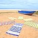 Your Choice Microfiber Quick Dry Sand-Free Beach Towel for Adults & Kids - Oversized, Compact, Lightweight, Absorben - Camping Towel - Green and White Stripe, Large Beach Towel 60x30 Inch